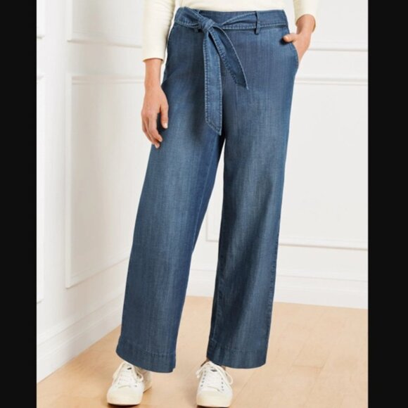 Talbots Denim - Talbots Women's Wide Belted Ankle Pants - Kali Wash